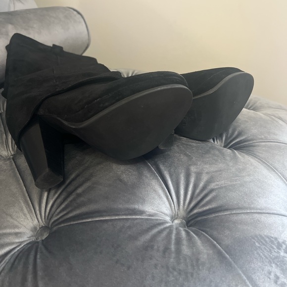 Ash Eden Fold over Black Suede Platform Tall Boots Size 40 - Picture 3 of 4